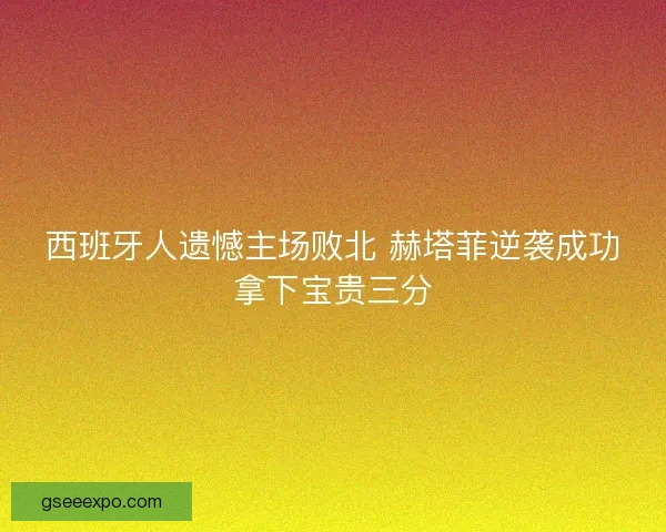 西班牙人遗憾主场败北 赫塔菲逆袭成功拿下宝贵三分