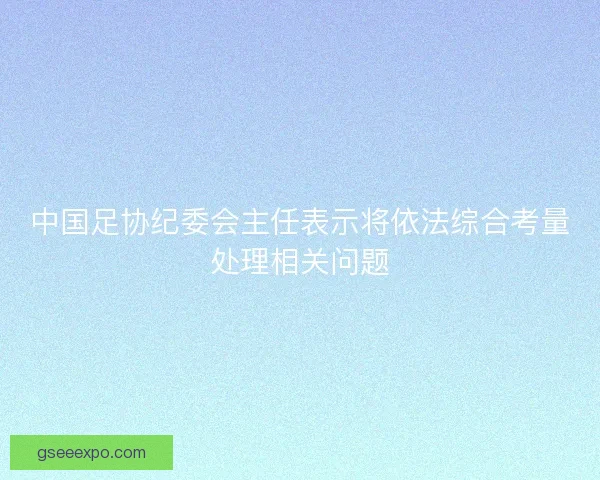 中国足协纪委会主任表示将依法综合考量处理相关问题