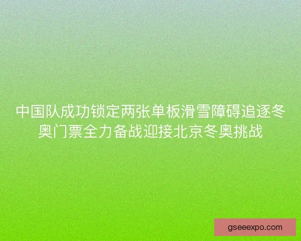 中国队成功锁定两张单板滑雪障碍追逐冬奥门票全力备战迎接北京冬奥挑战 中国队成功锁定两张单板滑雪障碍追逐冬奥门票全力备战迎接北京冬奥挑战