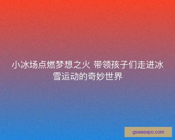 小冰场点燃梦想之火 带领孩子们走进冰雪运动的奇妙世界